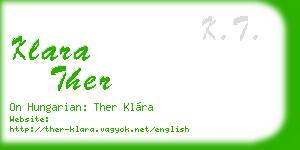 klara ther business card